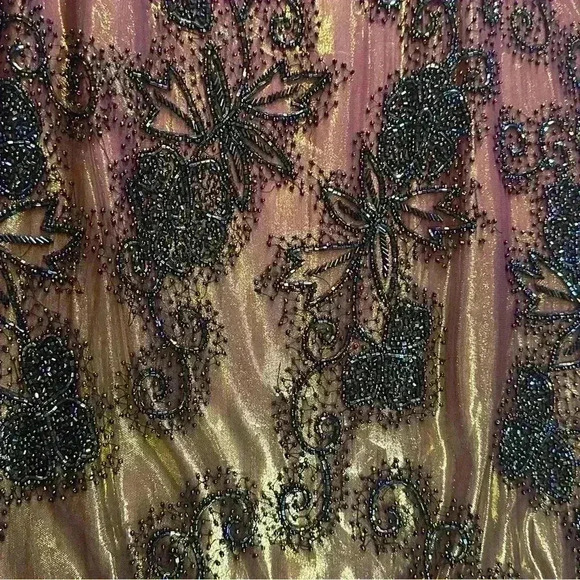 Y2K Je Matadi 100% Silk Beaded Ombré Mermaid Skirt And Halter Top Size Small - Picture 11 of 16